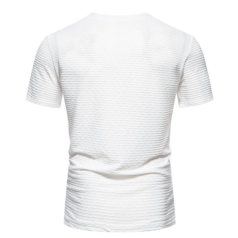 Herr V-halsskärning T-shirt med strukturerad design Mirla-Eva Jonsson