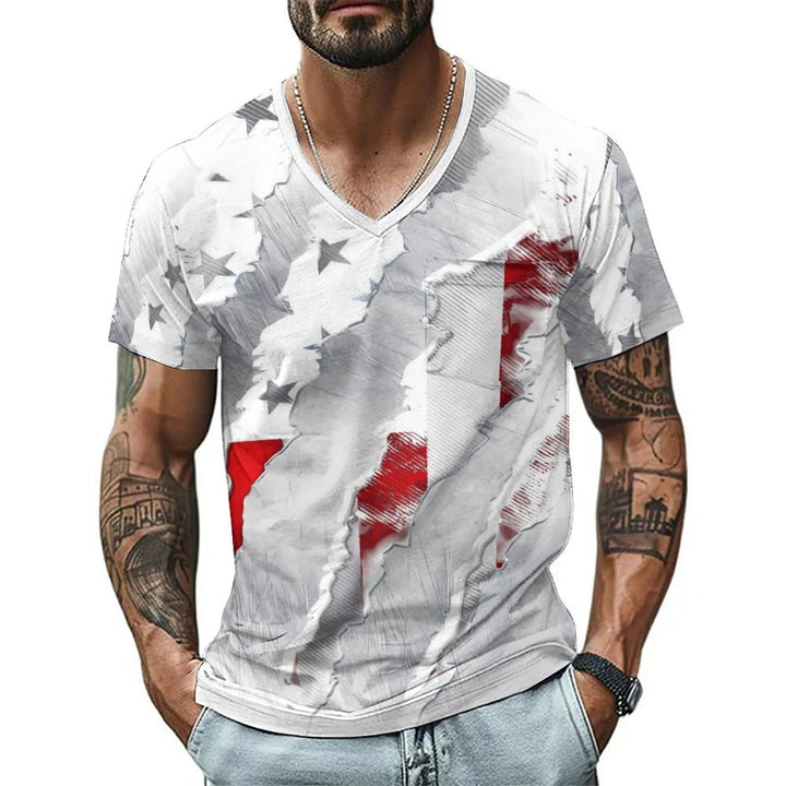 Herr V-urring T-shirt med iögonfallande grafisk design Eva Jonsson-Eva Jonsson