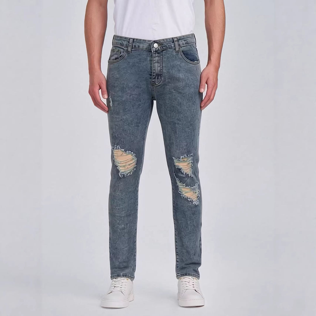 Herr Z destroyed jeans with fashionable used look Mirla-Eva Jonsson