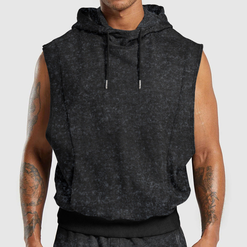 Herr ärmlös hoodie t-shirt i mjukt sweatmaterial Mirla-Eva Jonsson