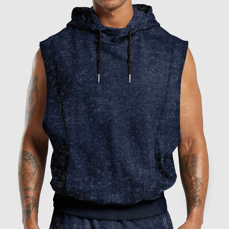 Herr ärmlös hoodie t-shirt i mjukt sweatmaterial Mirla-Eva Jonsson
