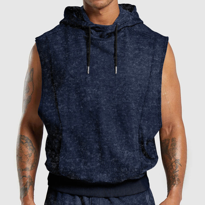 Herr ärmlös hoodie t-shirt i mjukt sweatmaterial Mirla-Eva Jonsson