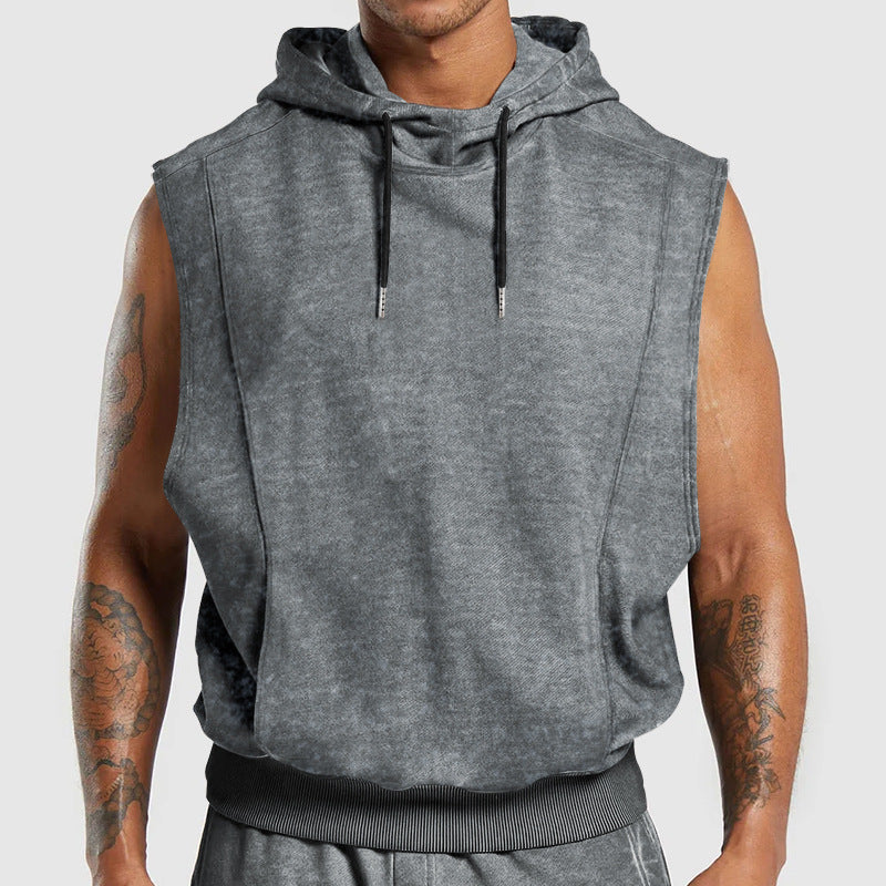 Herr ärmlös hoodie t-shirt i mjukt sweatmaterial Mirla-Eva Jonsson