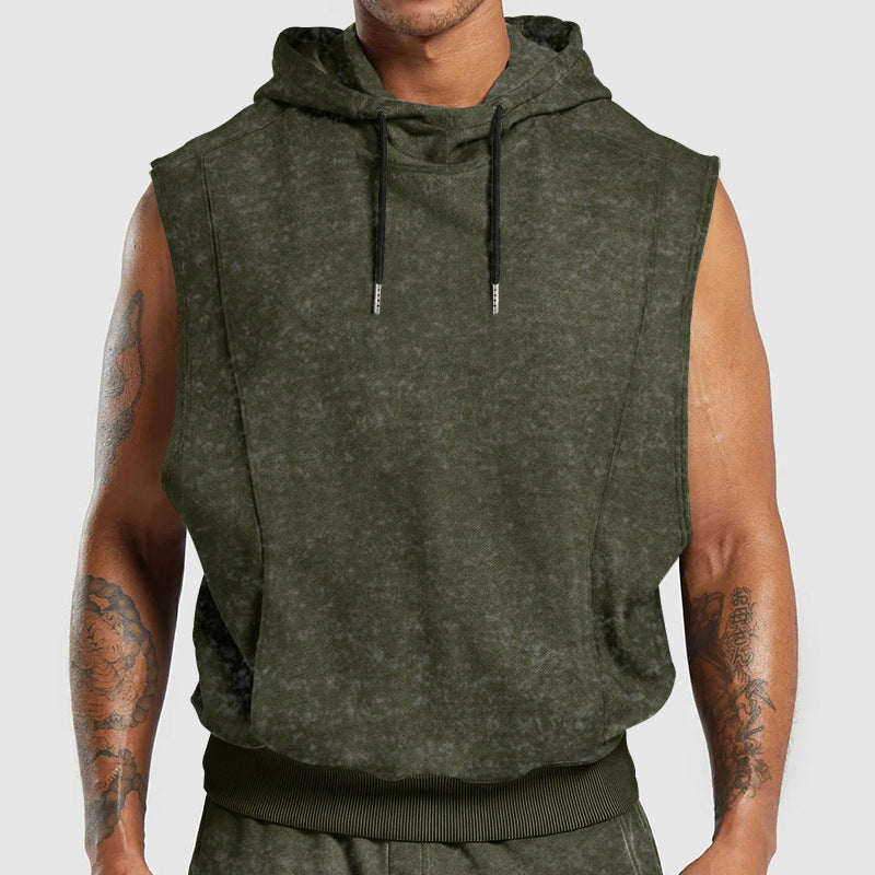 Herr ärmlös hoodie t-shirt i mjukt sweatmaterial Mirla-Eva Jonsson