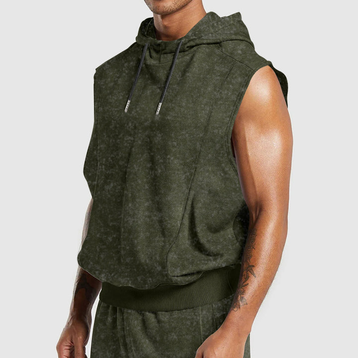 Herr ärmlös hoodie t-shirt i mjukt sweatmaterial Mirla-Eva Jonsson