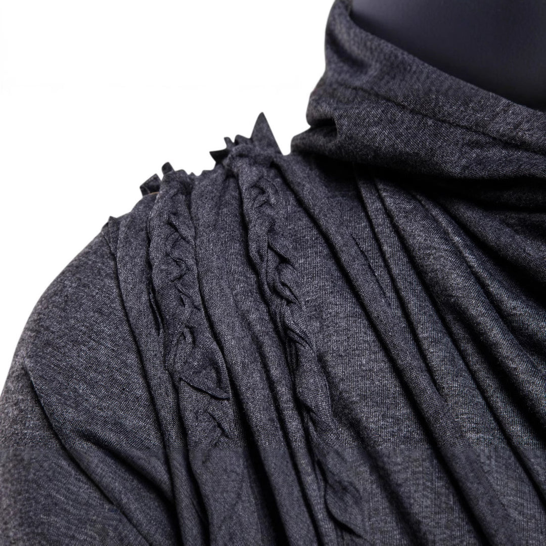 Herr asymmetrisk huva t-shirt med dekorativa detaljer Mirla-Eva Jonsson