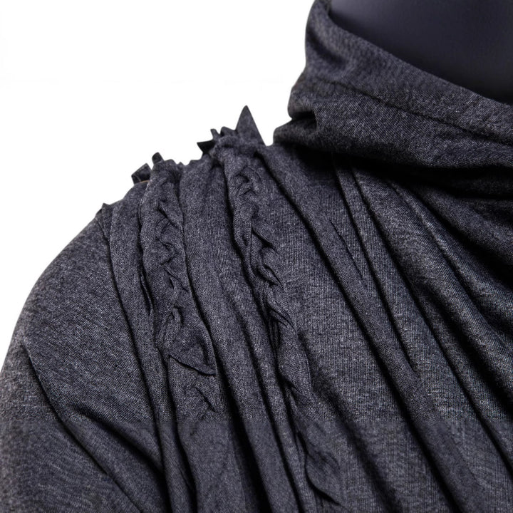 Herr asymmetrisk huva t-shirt med dekorativa detaljer Mirla-Eva Jonsson