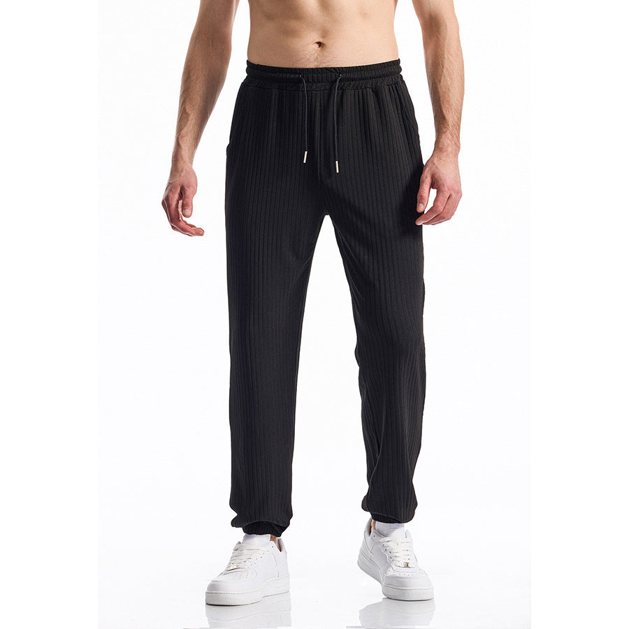 Herr bekväm Activewear-byxor med elastisk midja och randigt mönster Mirla-Eva Jonsson