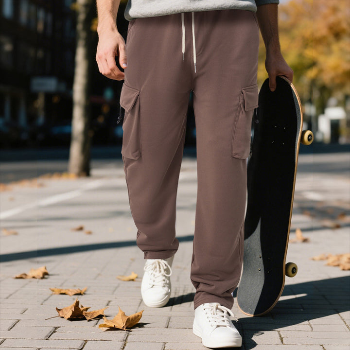 Herr bekväm Cargo-joggingbyxor med praktiska sidfickor Mirla-Eva Jonsson
