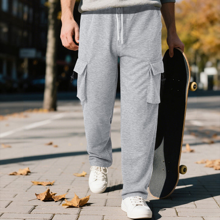 Herr bekväm Cargo-joggingbyxor med praktiska sidfickor Mirla-Eva Jonsson