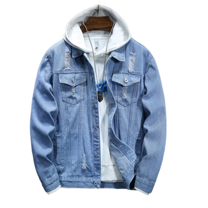Herr casual jeansjacka med bekväm hoodie-insats och mode detaljer Eva Jonsson-Eva Jonsson