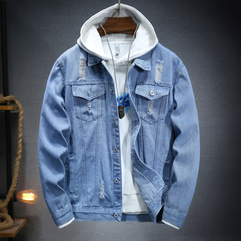 Herr casual jeansjacka med bekväm hoodie-insats och mode detaljer Eva Jonsson-Eva Jonsson