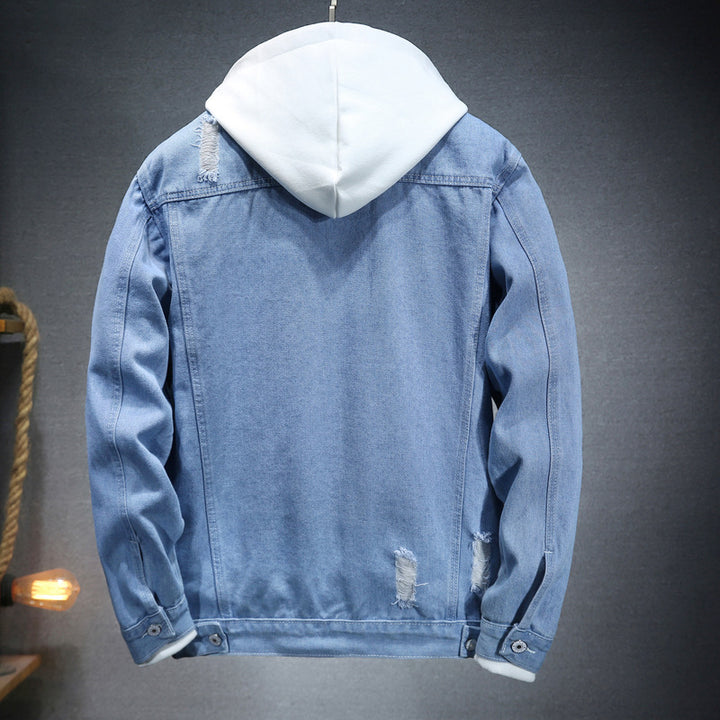 Herr casual jeansjacka med bekväm hoodie-insats och mode detaljer Eva Jonsson-Eva Jonsson