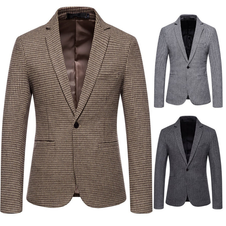 Herr elegant blazer med modern schackrutig mönster Mirla-Eva Jonsson