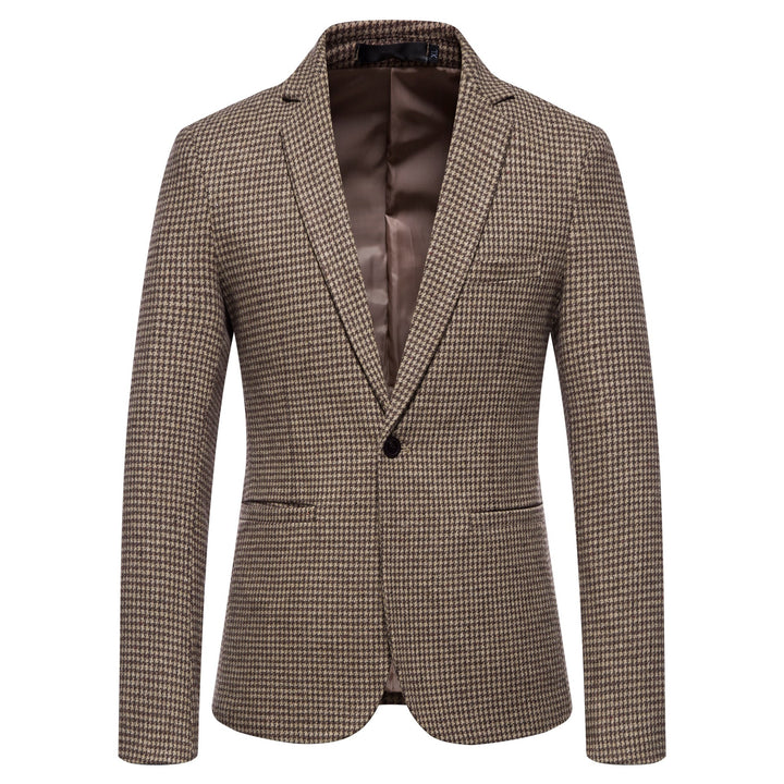 Herr elegant blazer med modern schackrutig mönster Mirla-Eva Jonsson