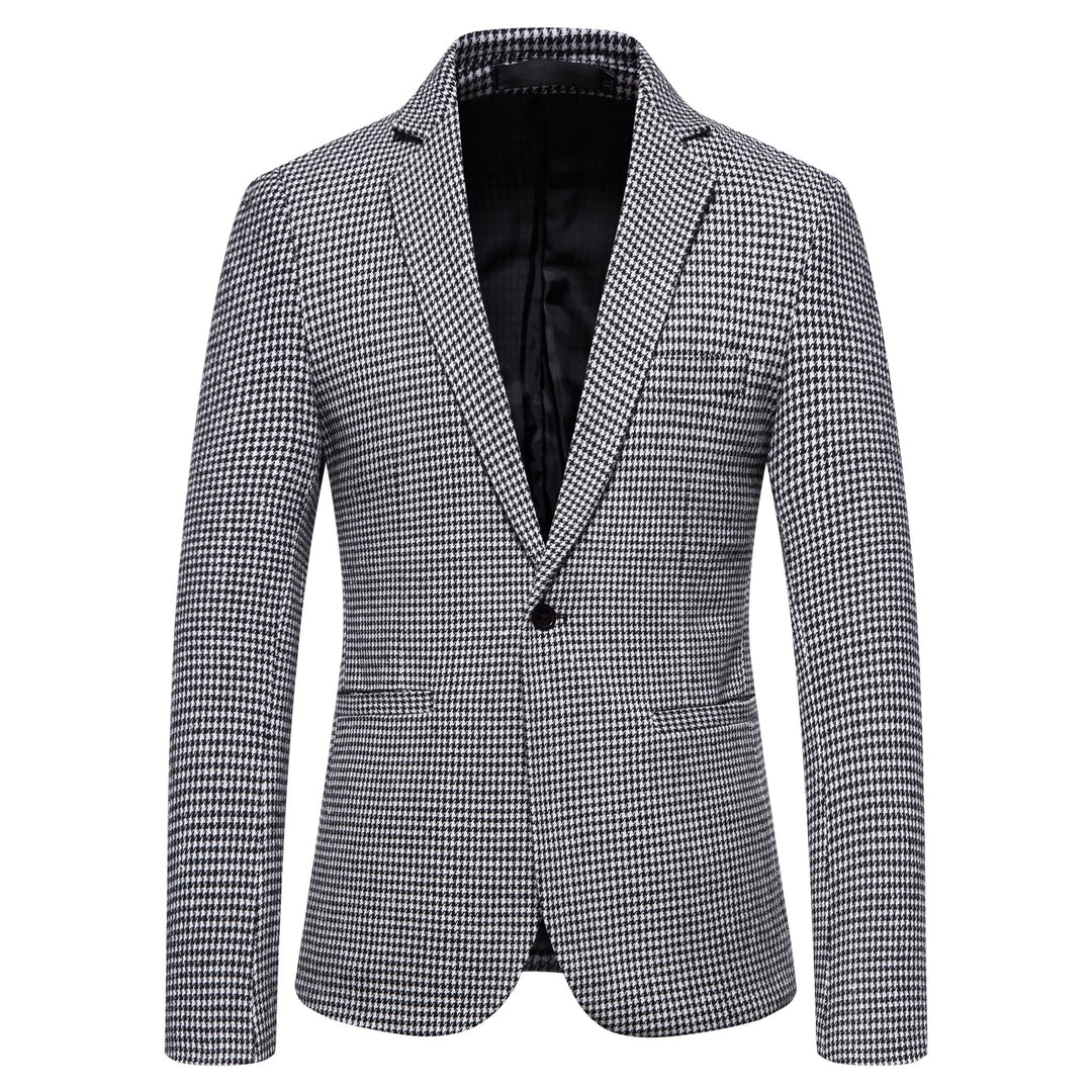 Herr elegant blazer med modern schackrutig mönster Mirla-Eva Jonsson