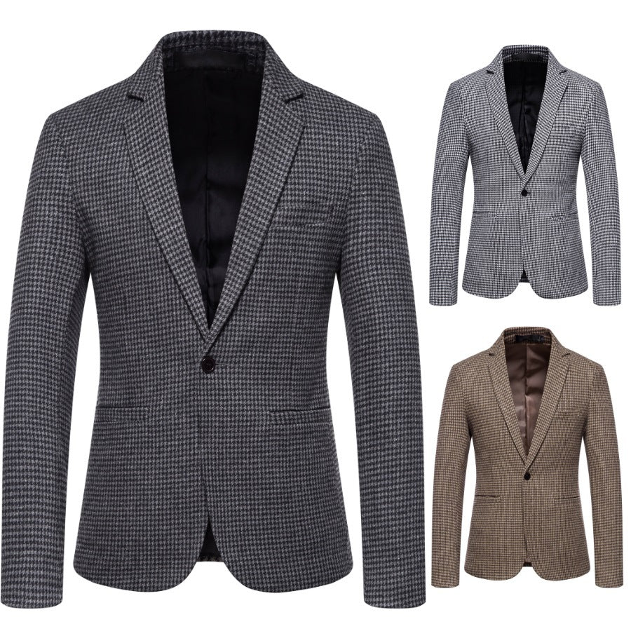 Herr elegant blazer med modern schackrutig mönster Mirla-Eva Jonsson