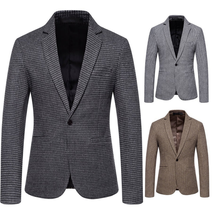 Herr elegant blazer med modern schackrutig mönster Mirla-Eva Jonsson