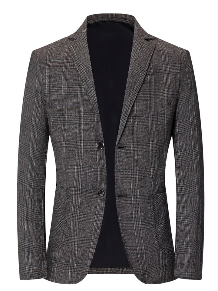 Herr elegant blazer med modernt rutmönster och praktiska fickor Mirla-Eva Jonsson