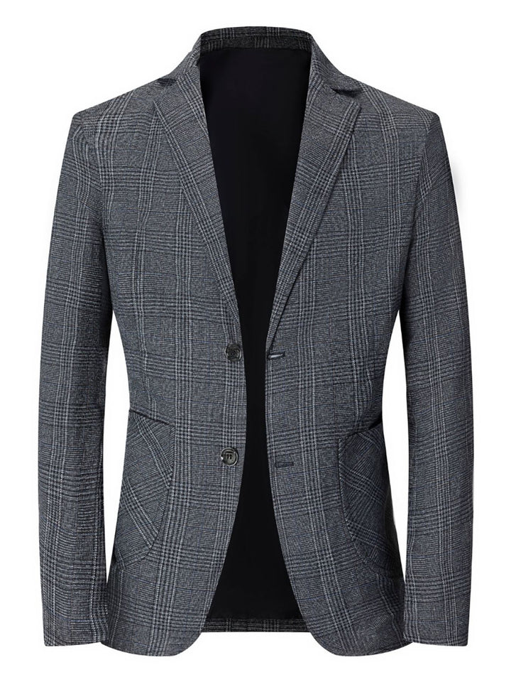 Herr elegant blazer med modernt rutmönster och praktiska fickor Mirla-Eva Jonsson