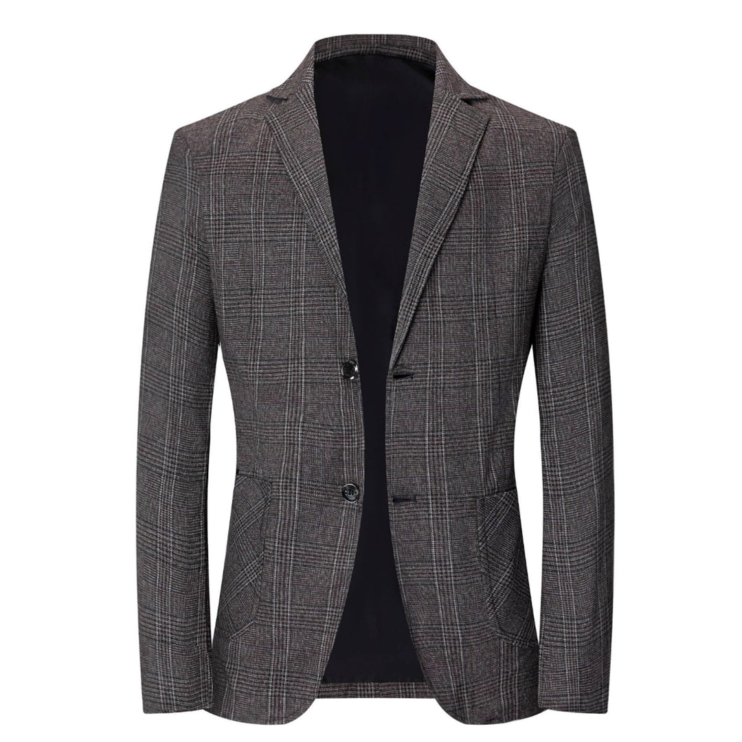 Herr elegant blazer med modernt rutmönster och praktiska fickor Mirla-Eva Jonsson