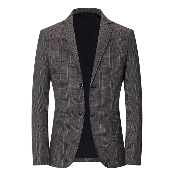 Herr elegant blazer med modernt rutmönster och praktiska fickor Mirla-Eva Jonsson