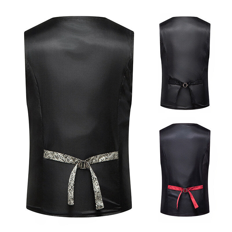 Herr elegant brokadväst med konstfullt mönster och dubbel knapprad Mirla-Eva Jonsson