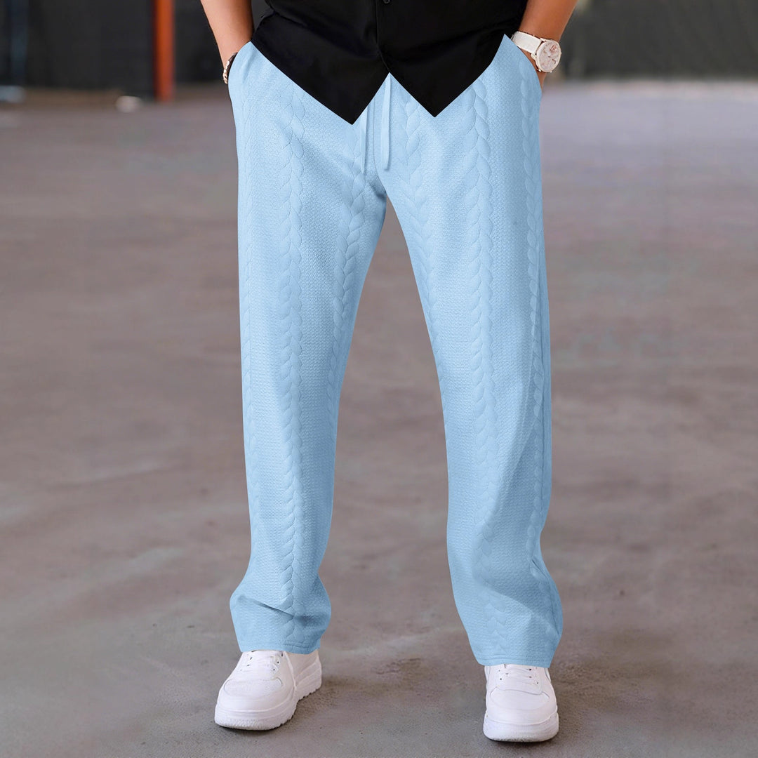Herr elegant fritidsbyxa med strukturerad design och elastisk midja Mirla-Eva Jonsson