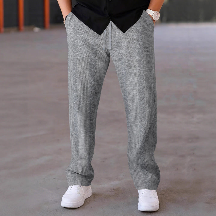 Herr elegant fritidsbyxa med strukturerad design och elastisk midja Mirla-Eva Jonsson