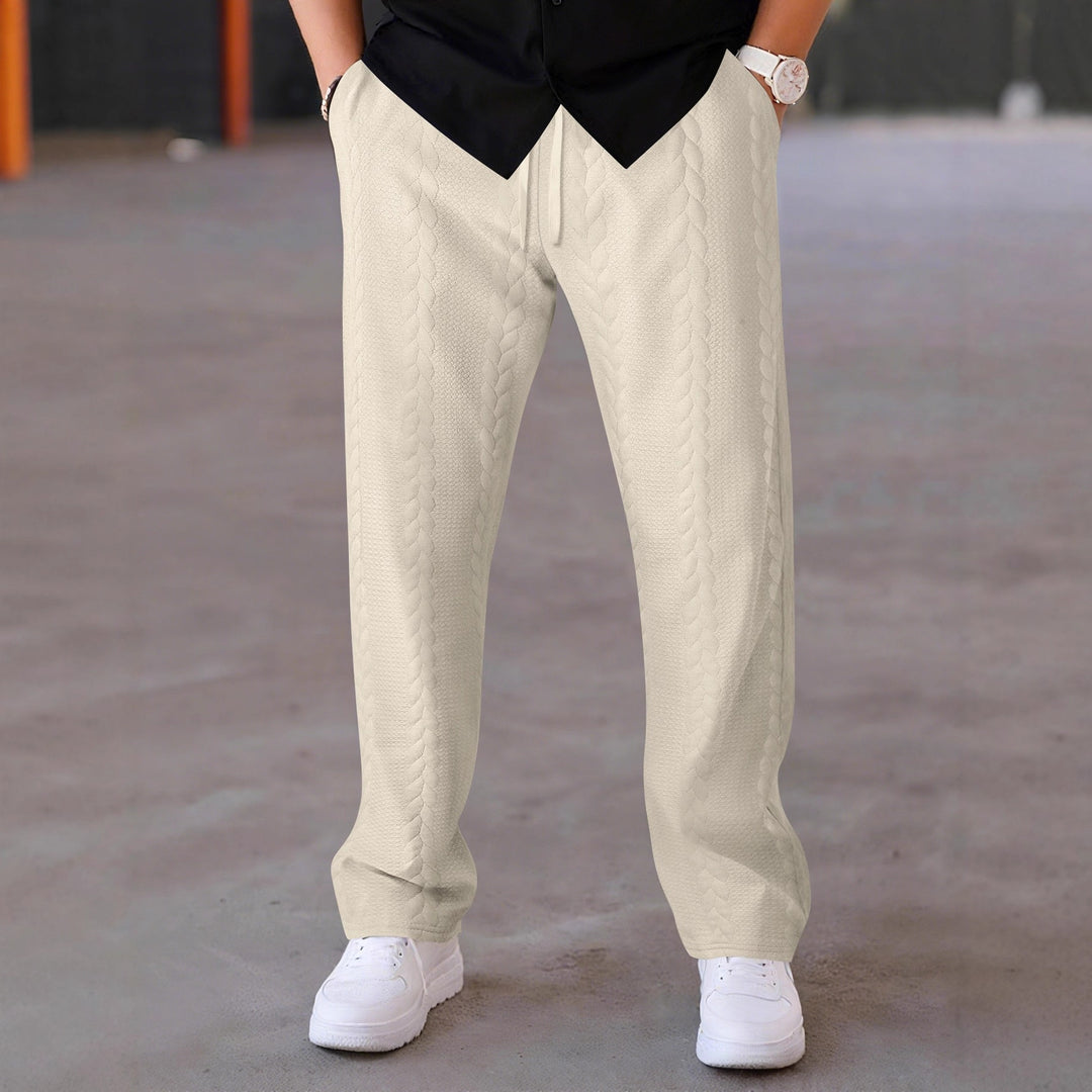 Herr elegant fritidsbyxa med strukturerad design och elastisk midja Mirla-Eva Jonsson