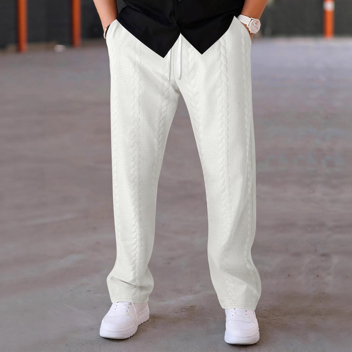 Herr elegant fritidsbyxa med strukturerad design och elastisk midja Mirla-Eva Jonsson