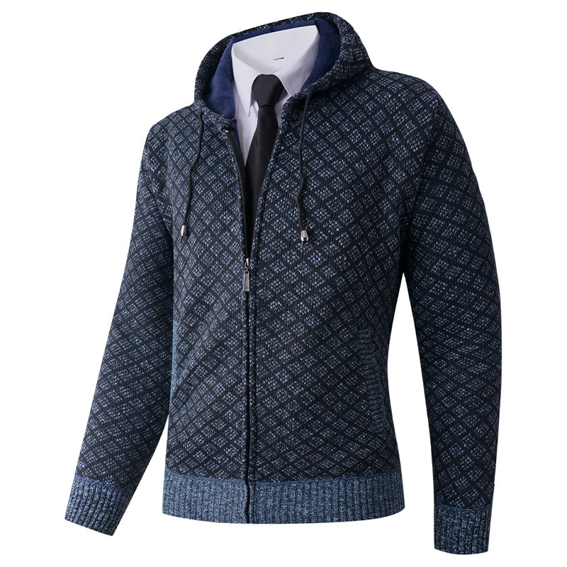 Herr elegant hoodie med strukturerat mönster Mirla-Eva Jonsson