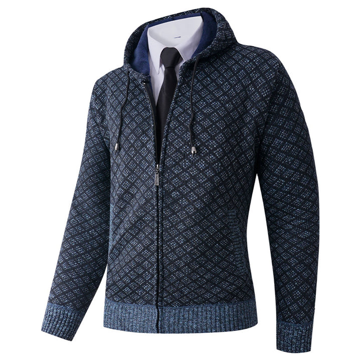 Herr elegant hoodie med strukturerat mönster Mirla-Eva Jonsson