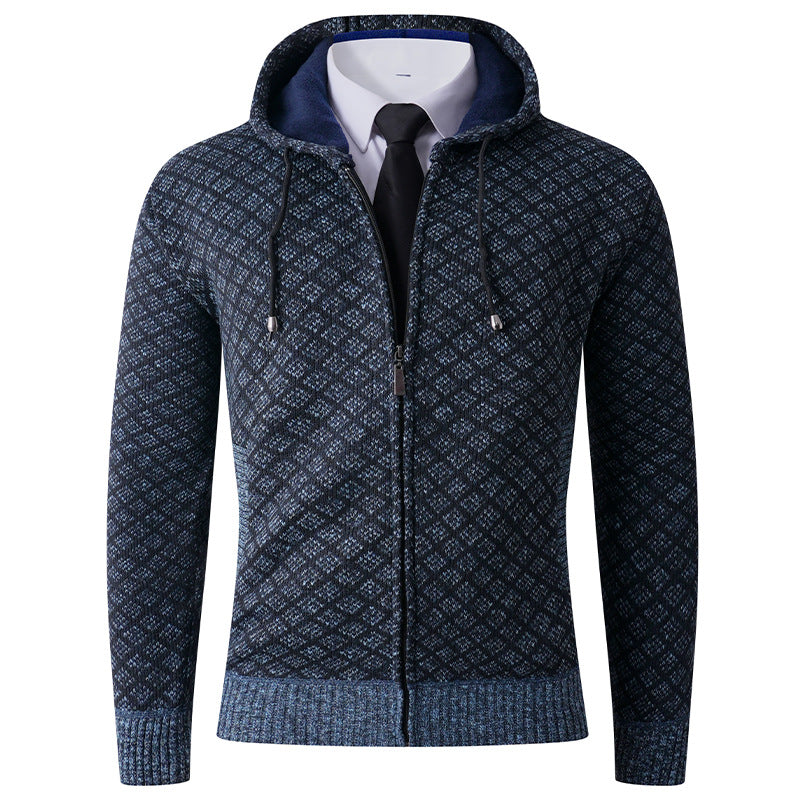 Herr elegant hoodie med strukturerat mönster Mirla-Eva Jonsson