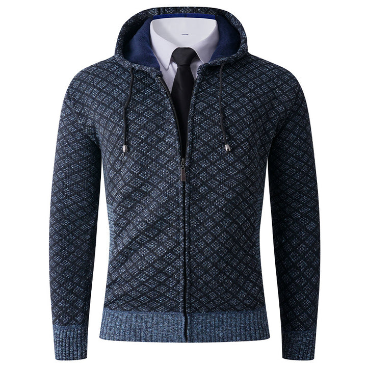 Herr elegant hoodie med strukturerat mönster Mirla-Eva Jonsson