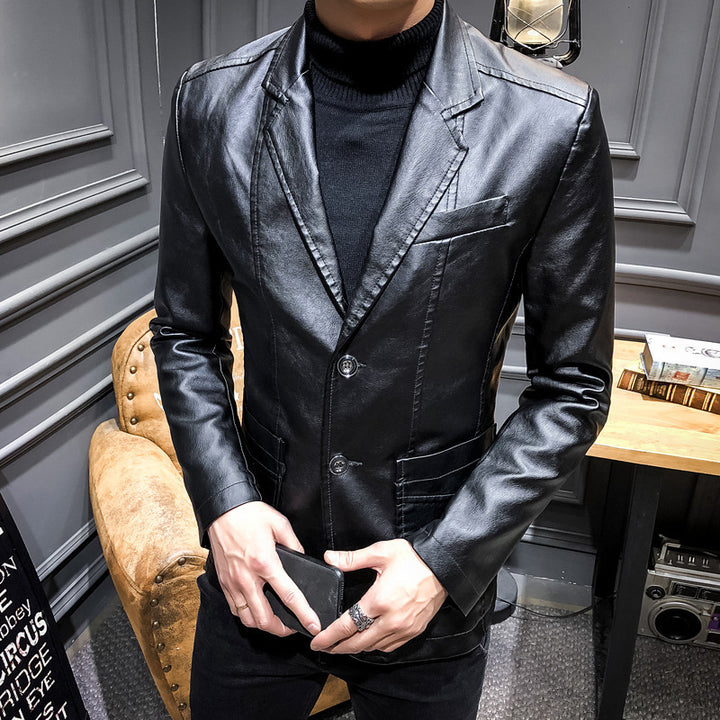 Herr elegant konstläderblazer Mirla-Eva Jonsson