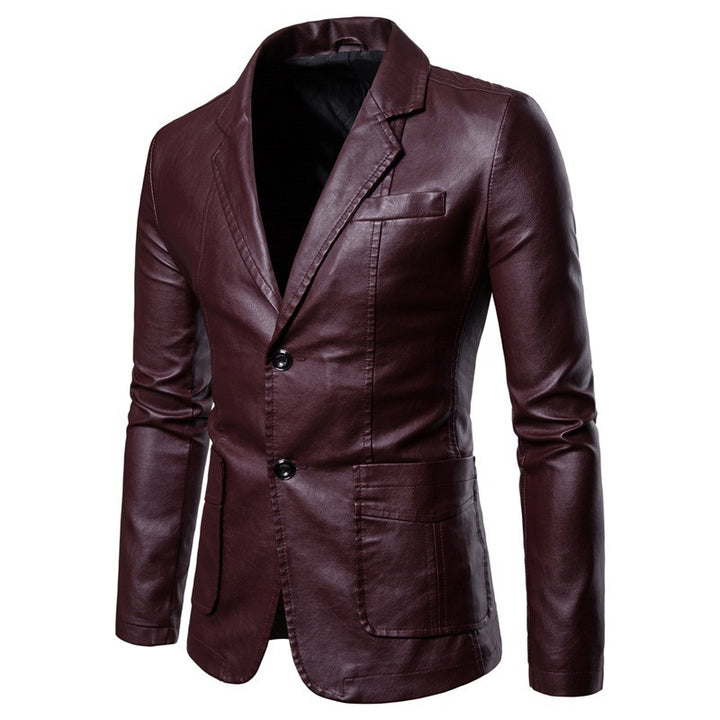 Herr elegant konstläderblazer med smal passform Mirla-Eva Jonsson