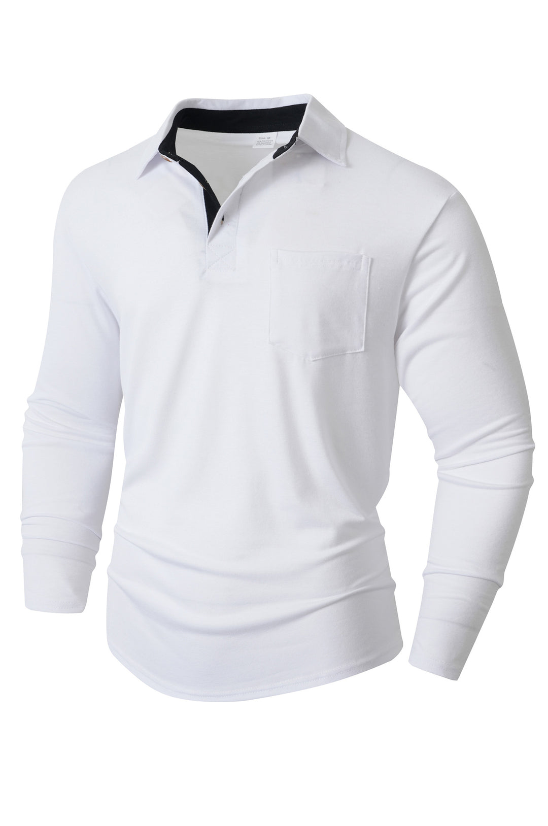 Herr elegant långärmad poloshirt med modern krage och lätt stretch Mirla-Eva Jonsson