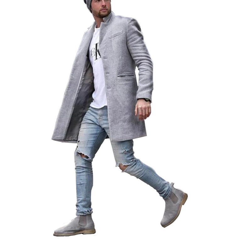 Herr elegant långrock i minimalistisk design med praktiska fickor Mirla-Eva Jonsson