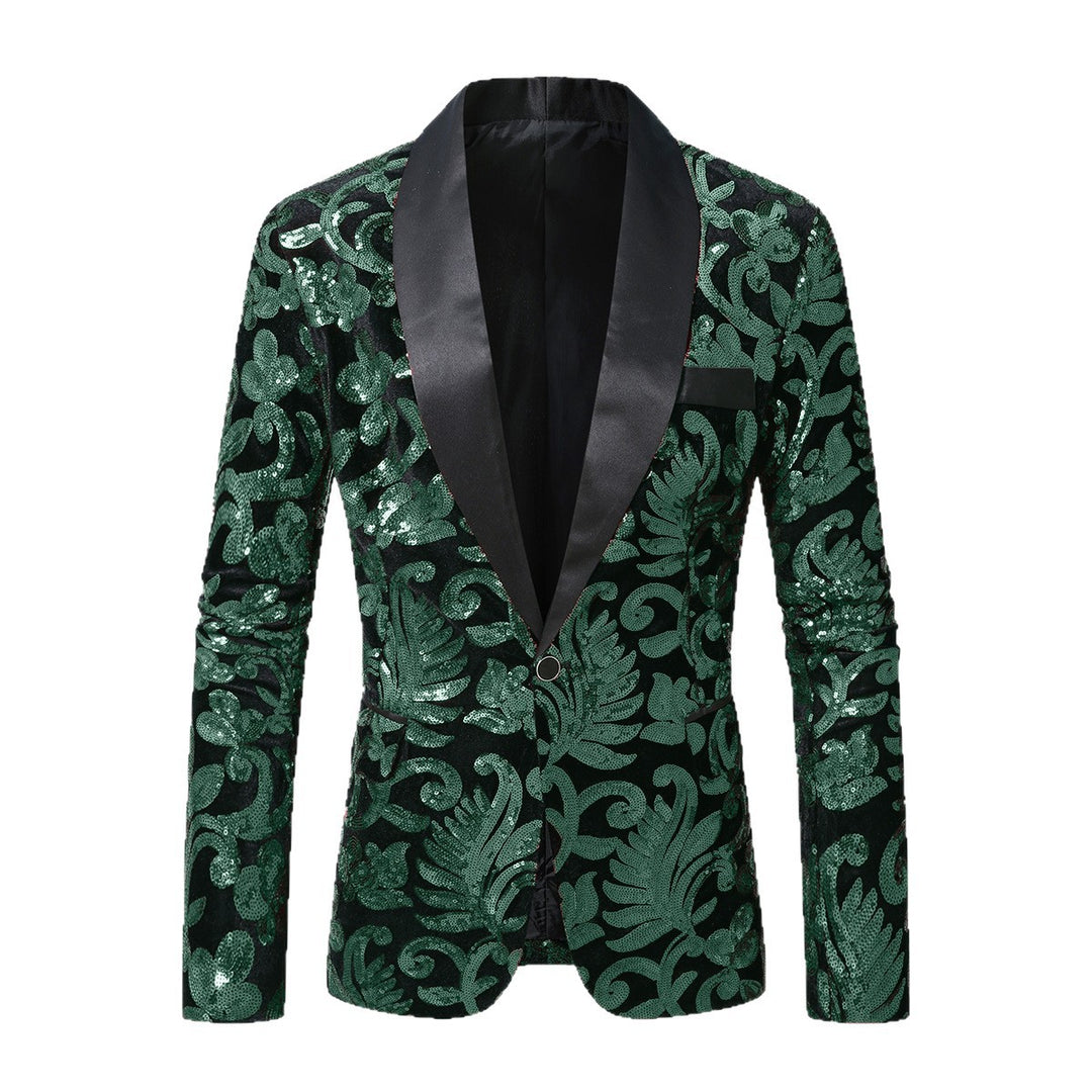 Herr elegant paljettblazer i lyxig blomdesign Mirla-Eva Jonsson