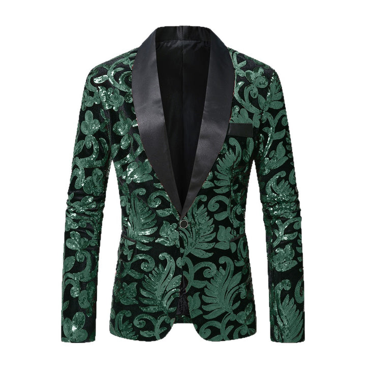 Herr elegant paljettblazer i lyxig blomdesign Mirla-Eva Jonsson