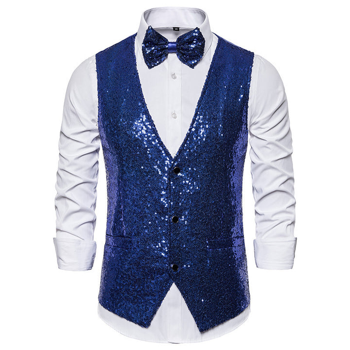 Herr elegant paljetter blazer med matchande fluga Mirla-Eva Jonsson