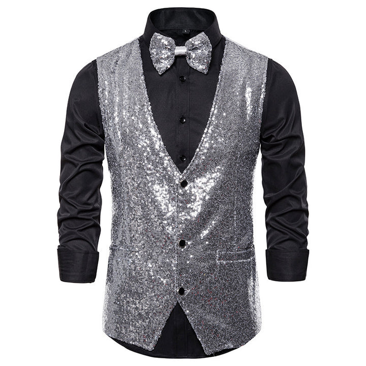 Herr elegant paljetter blazer med matchande fluga Mirla-Eva Jonsson