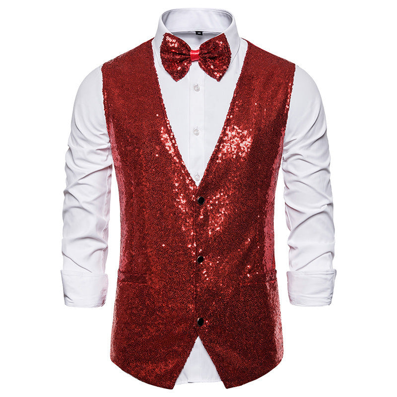 Herr elegant paljetter blazer med matchande fluga Mirla-Eva Jonsson