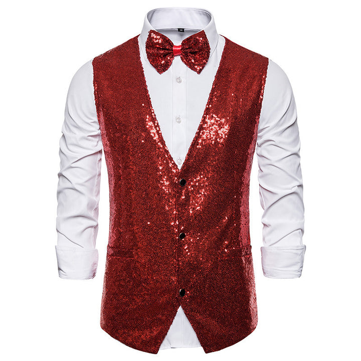 Herr elegant paljetter blazer med matchande fluga Mirla-Eva Jonsson
