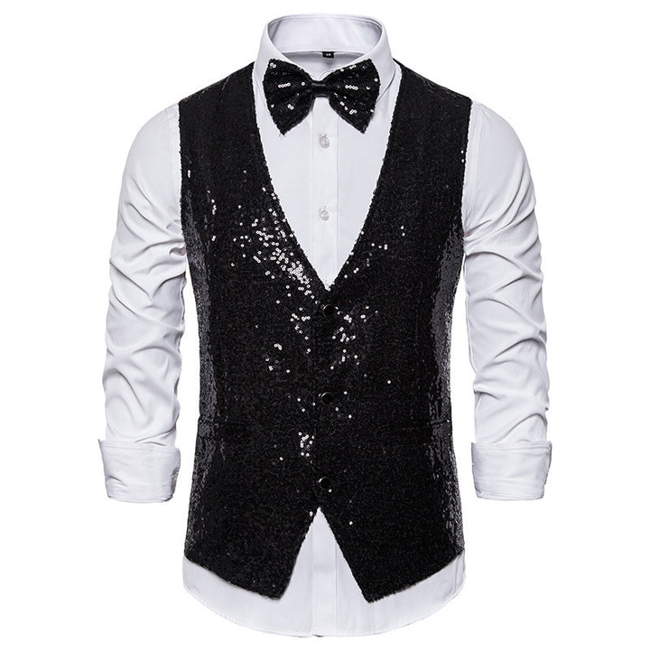Herr elegant paljetter blazer med matchande fluga Mirla-Eva Jonsson