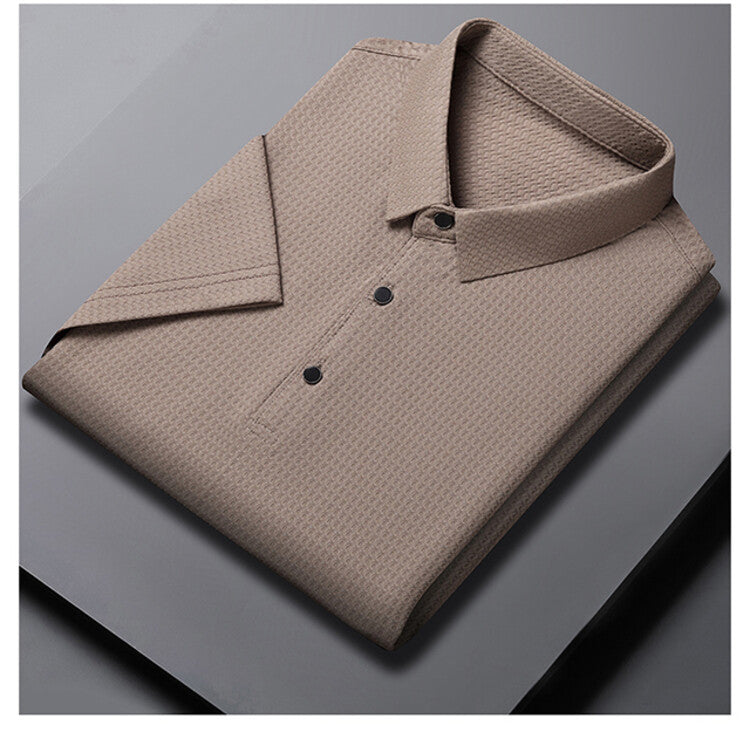 Herr elegant polo skjorta med strukturerad krage och funktionella egenskaper Eva Jonsson-Eva Jonsson