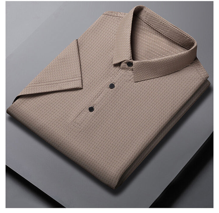 Herr elegant polo skjorta med strukturerad krage och funktionella egenskaper Eva Jonsson-Eva Jonsson