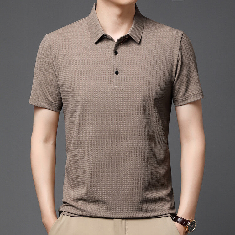 Herr elegant polo skjorta med strukturerad krage och funktionella egenskaper Eva Jonsson-Eva Jonsson