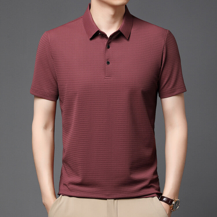 Herr elegant polo skjorta med strukturerad krage och funktionella egenskaper Eva Jonsson-Eva Jonsson